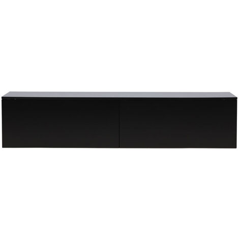 Meuble TV suspendu 2 tiroirs en bois L160cm - Noir - Frihamn