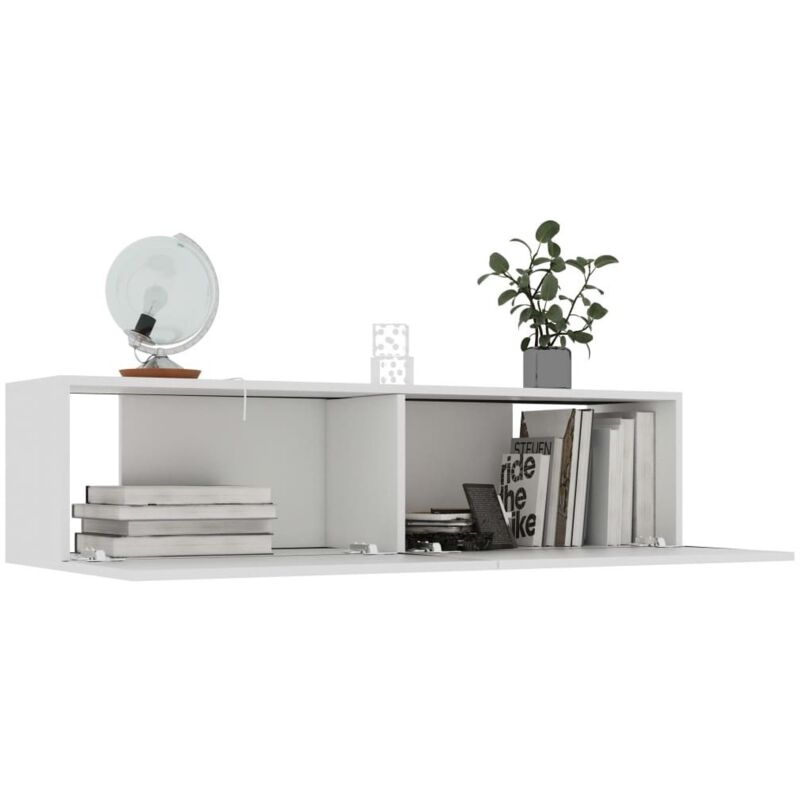 Meuble TV suspendu Blanc 120x30x30 Meuble TV suspendu Blanc 120x30x30