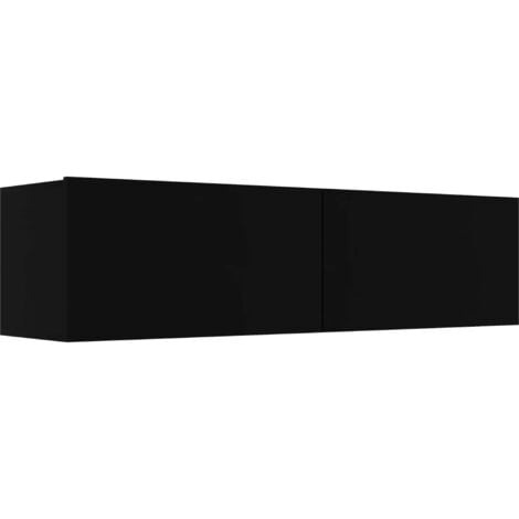 Meuble TV suspendu contemporain en Aggloméré LEXLIFE - Déco Noir - 120 x 30 x 30 cm