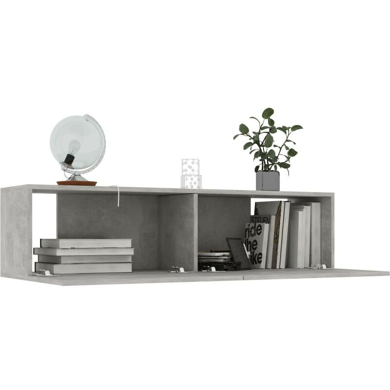 Meuble TV suspendu Gris béton 120x30x30 Meuble TV suspendu Gris béton 120x30x30