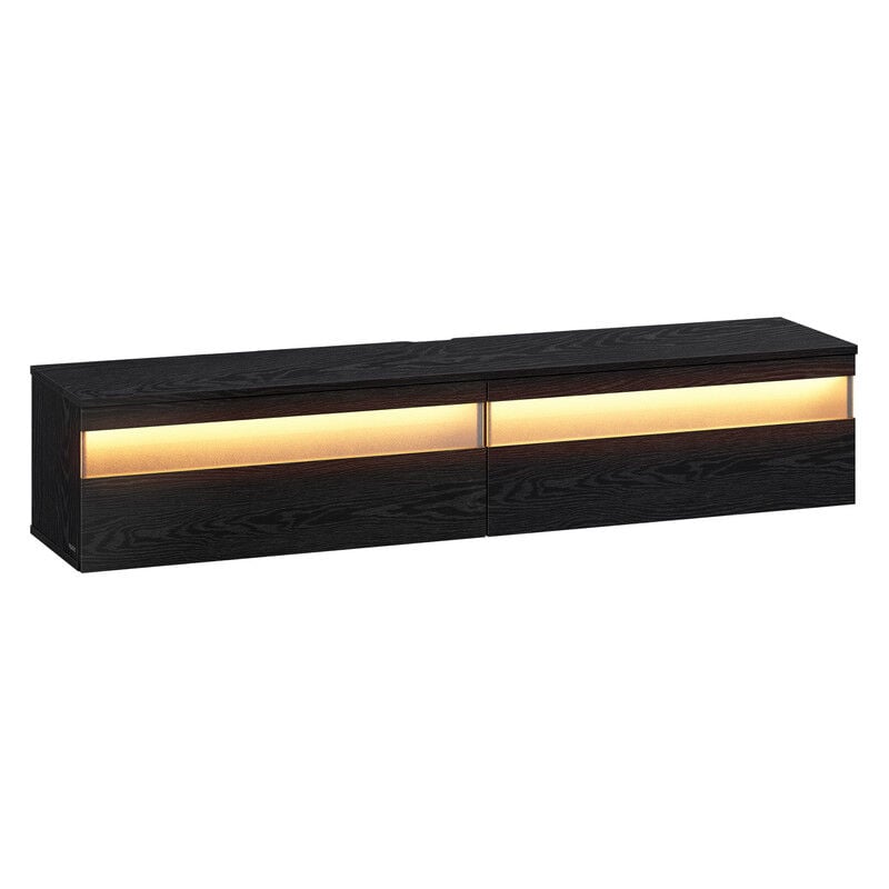 Vasagle - Meuble tv Suspendu, Meuble tv Mural, Étagère Murale pour Salon, Adapté à Divers Téléviseurs, Table tv, pour Salon, Style Moderne, 147 x 35