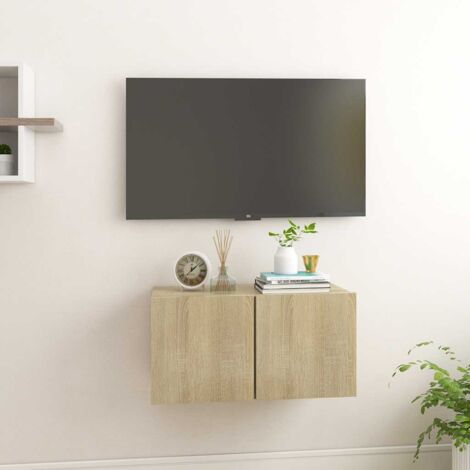 Meuble TV suspendu Moderne - Meuble de rangement - Buffet Salon - Chêne sonoma 60x30x30 cm Chic-325697