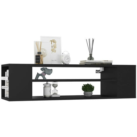 Meuble TV suspendu Noir 100x30x26,5 cm