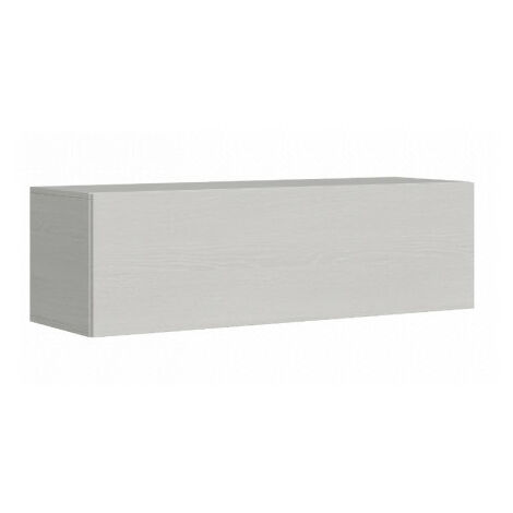 Meuble TV suspendu porte battante frêne blanc Ela L 134cm