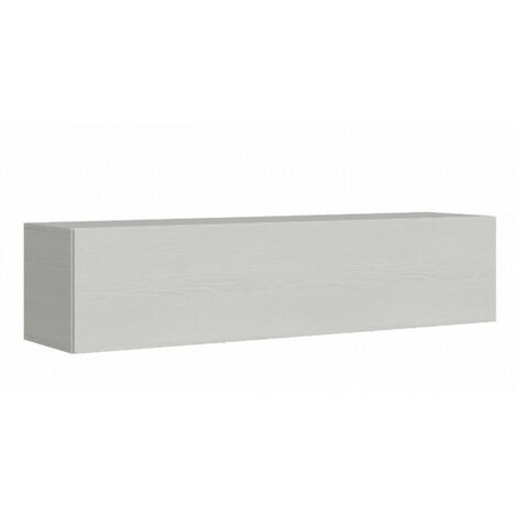 Meuble TV suspendu porte battante frêne blanc Ela L 174cm
