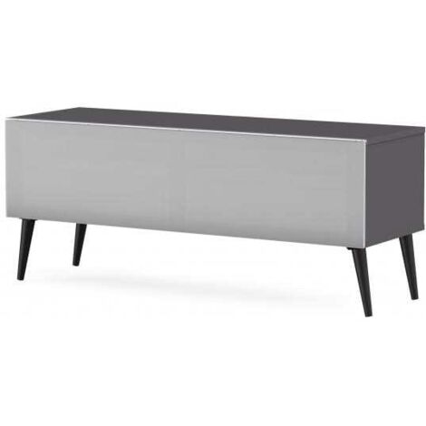 Meuble TV tissu acoustique et mélaminé gris Helsinborg 120 cm