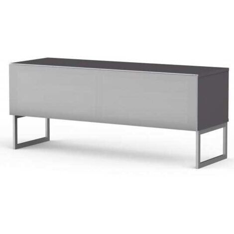 Meuble TV tissu acoustique et mélaminé gris Venezia 120cm