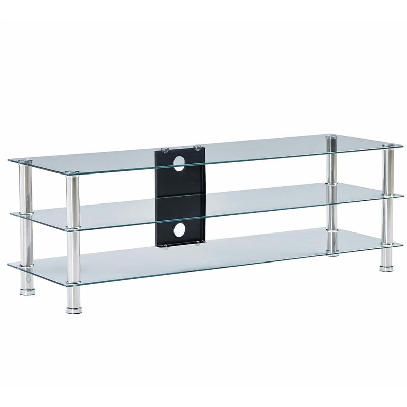 Meuble TV Transparent 120 x 40 x 40 cm Verre trempé - Transparent