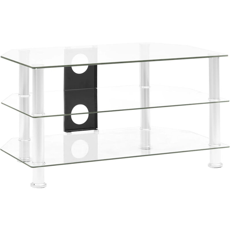 Meuble TV Transparent 75x40x40 cm Verre trempe