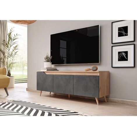 Meuble TV TURE coloris chêne 140x40x52 cm-http://maisondelatendance.com/img/co/215.jpg-Gris anthacite-140 --http://maisondelatendance.com/img/co/215.jpg-