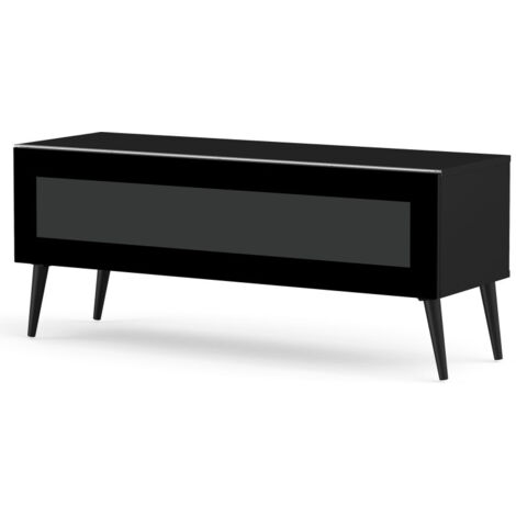 Meuble TV verre infrarouge et mélaminé noir Stockholm 120cm