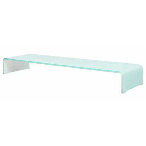 Meuble TV verre trempé blanc Martial L 100