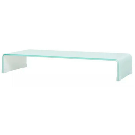 Meuble TV verre trempé blanc Martial L 80