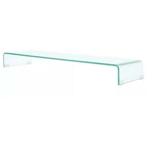 Meuble TV verre trempé transparent Martial L 110