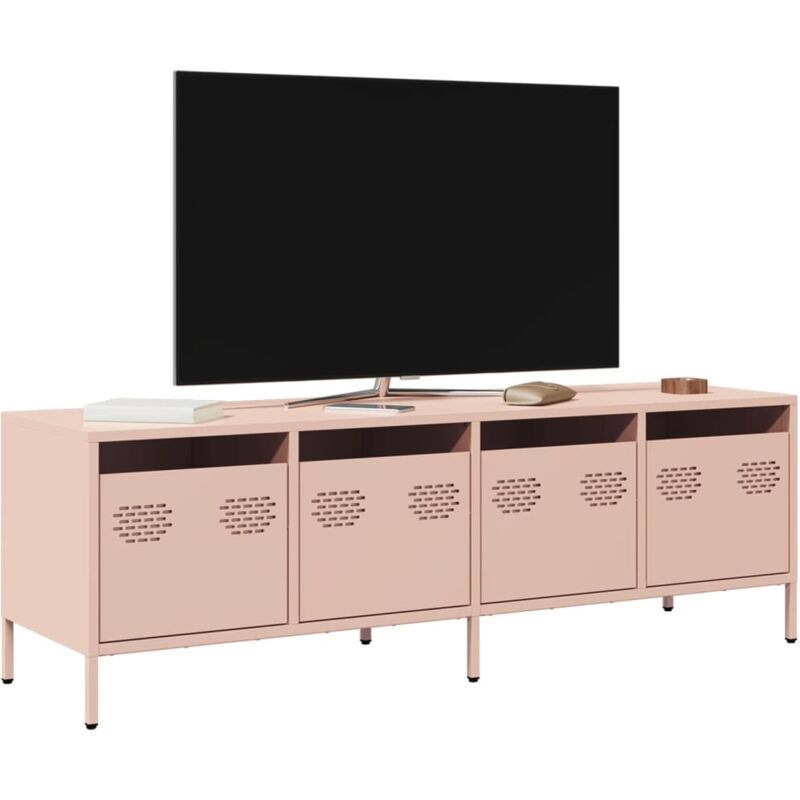 Vidaxl - Meuble tv rose 135x39x43,5 cm acier laminé à froid