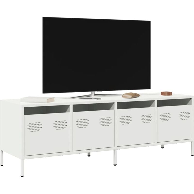 Vidaxl - Meuble tv blanc 135x39x43,5 cm acier laminé à froid