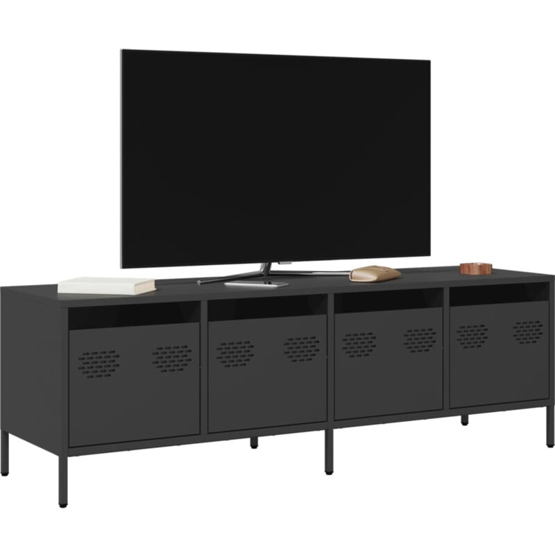 Vidaxl - Meuble tv noir 135x39x43,5 cm acier laminé à froid