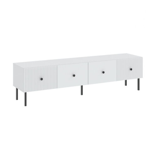 MEUBLE TV VIENA - 180 CM - 2 portes Blanc - Noir