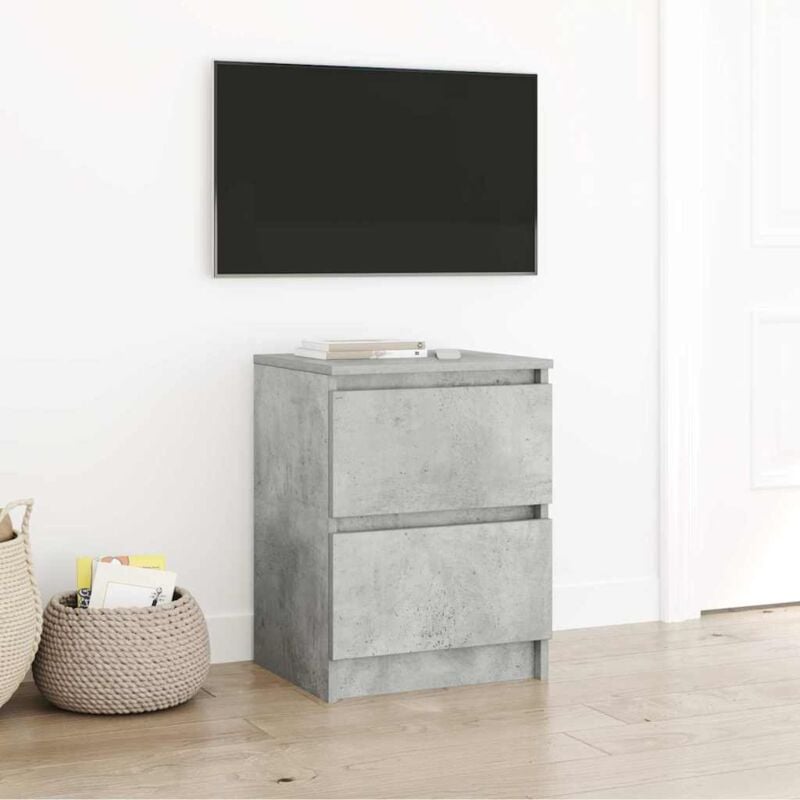 Vidaxl - Meuble tv gris béton 40x35x54 cm bois d'ingénierie