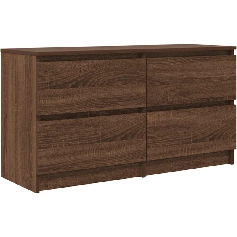 Meuble TV chêne marron 100x35x54 cm bois d'ingénierie vidaXL
