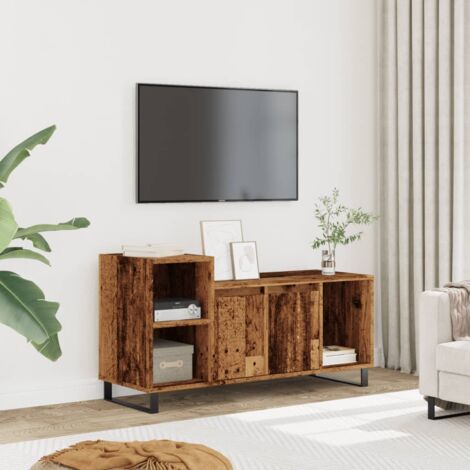 Meuble TV vieux bois 100x35x55 cm bois d'ingénierie vidaXL