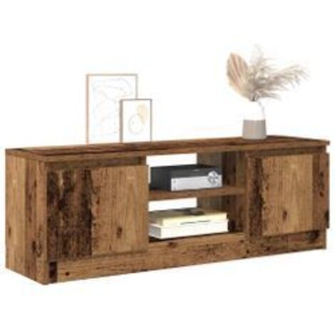 Meuble TV vieux bois 102x30x36 bois d'ingénierie