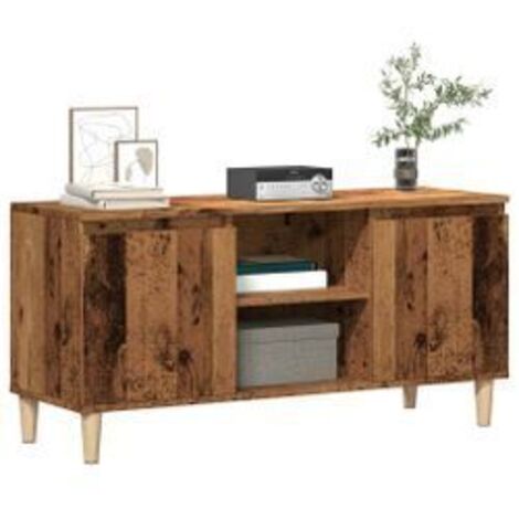 Meuble TV vieux bois 102x35x50 bois d'ingénierie