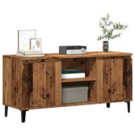 Meuble TV vieux bois 102x35x50 bois d'ingénierie