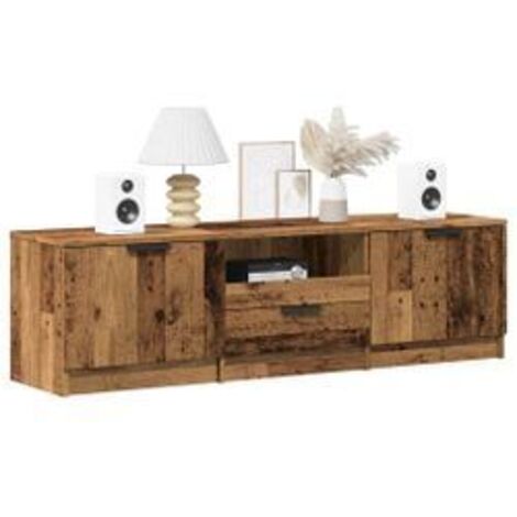 Meuble TV vieux bois 140x35x40 bois d'ingénierie