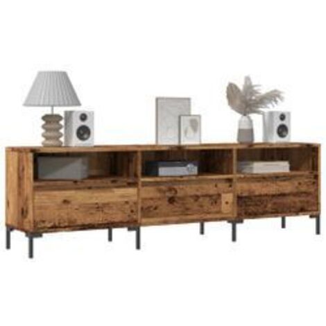 Meuble TV vieux bois 150x30x44,5 bois d'ingénierie
