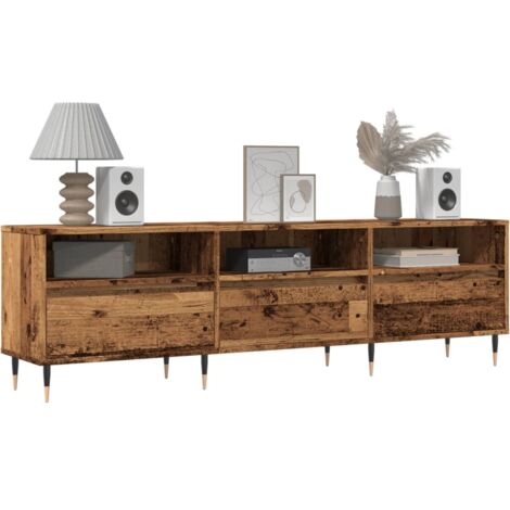 Meuble TV vieux bois 150x30x44,5 cm bois d'ingénierie vidaXL