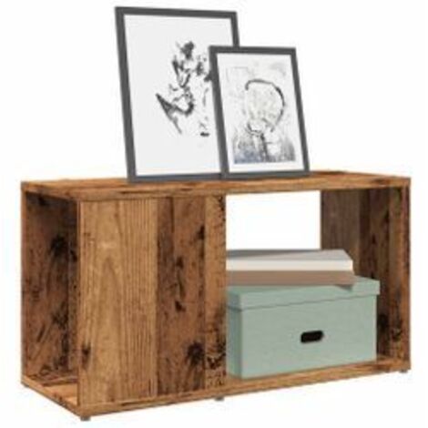 Meuble TV vieux bois 60x24x32 bois d'ingénierie