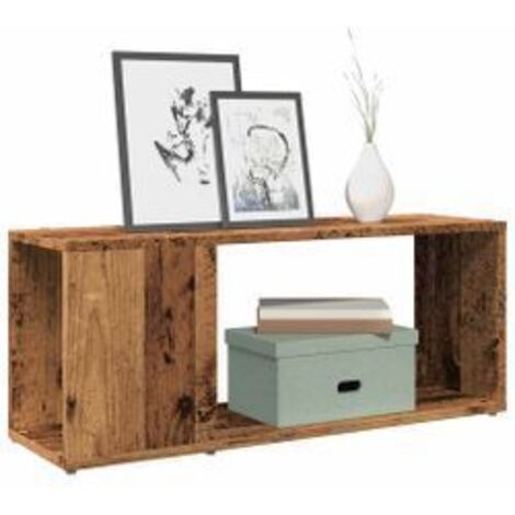 Meuble TV vieux bois 80x24x32 bois d'ingénierie