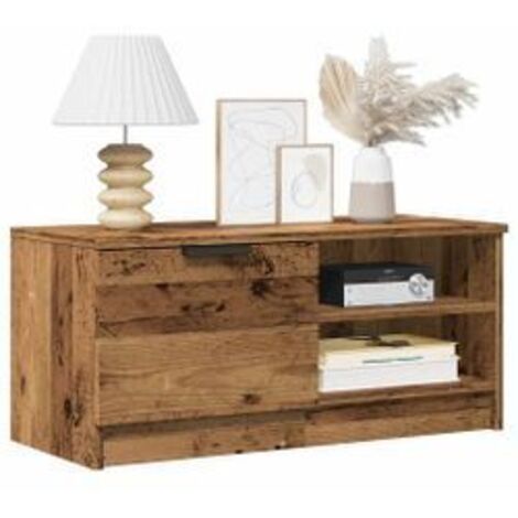 Meuble TV vieux bois 80x35x36,5 bois d'ingénierie