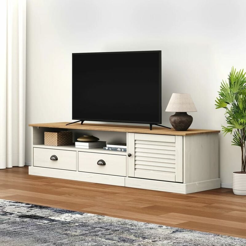 Vidaxl - Meuble tv vigo blanc 156x40x40 cm bois massif de pin