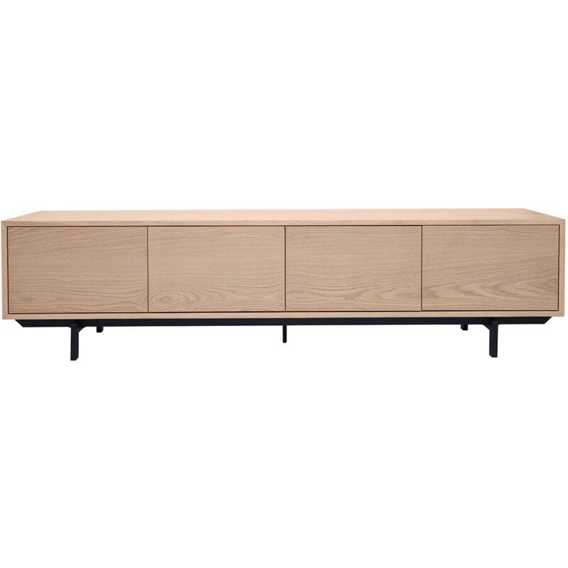 Miliboo - Meuble tv finition bois chêne et métal noir L200 cm manny