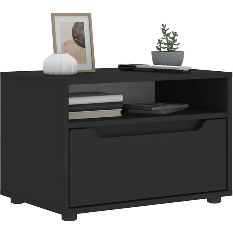 vidaXL Meuble TV VISNES noir 60x40x38 cm bois d'ingénierie