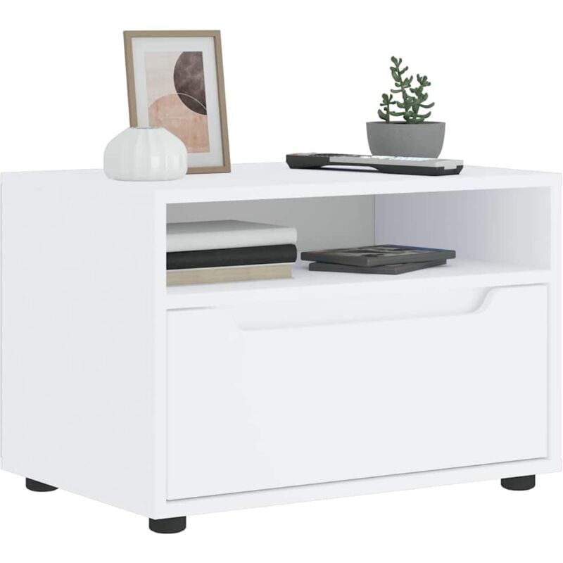 Vidaxl - Meuble tv visnes blanc 60x40x38 cm bois d'ingénierie