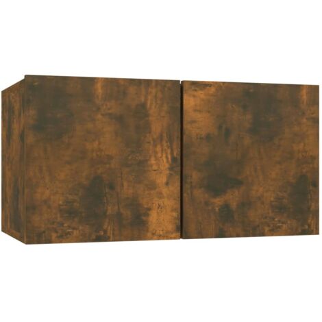 Meuble TV,Armoire TV suspendue Salon,Buffet bas Chêne fumé 60x30x30 cm Bois d'ingénierie -31003