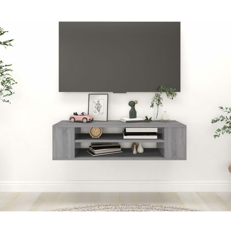 Meuble TV,Armoire TV suspendue Salon,Buffet bas Sonoma gris 100x30x26,5 cm Bois Ingénierie -85839