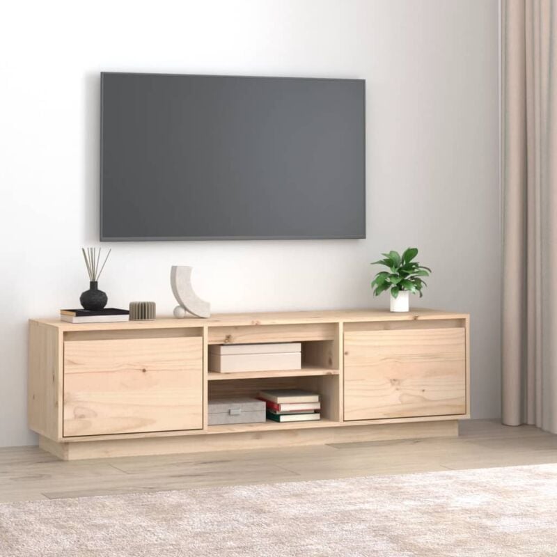 Meuble TV,Banc tv Moderne,Meuble de Rangement 140x35x40 cm Bois de pin massif CFW960422