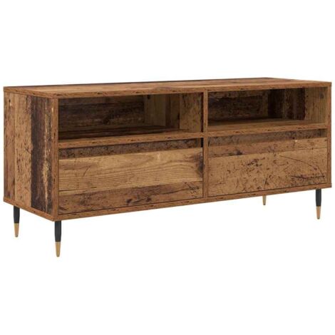 Meuble TV，Banc Tv Moderne，Meuble De Rangement avec tiroir Bois Ancien 100 x 34,5 x 44,5 cm CFW50787
