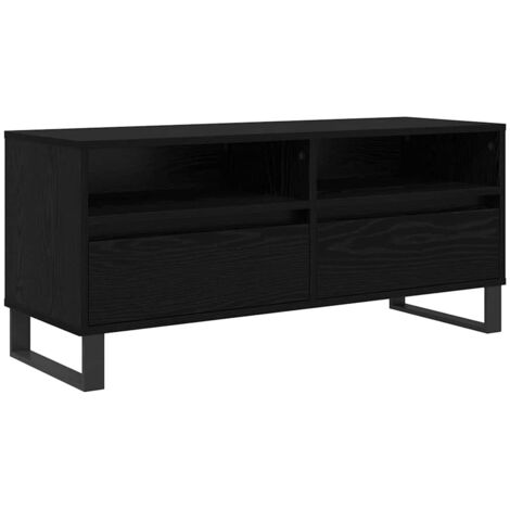 Meuble TV，Banc Tv Moderne，Meuble De Rangement avec tiroir Chêne noir 100 x 34,5 x 44,5 cm CFW29736