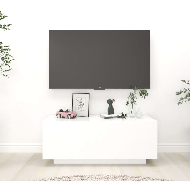 Meuble TV,Banc tv Moderne,Meuble de Rangement Blanc 100x35x40 cm Aggloméré CFW266857