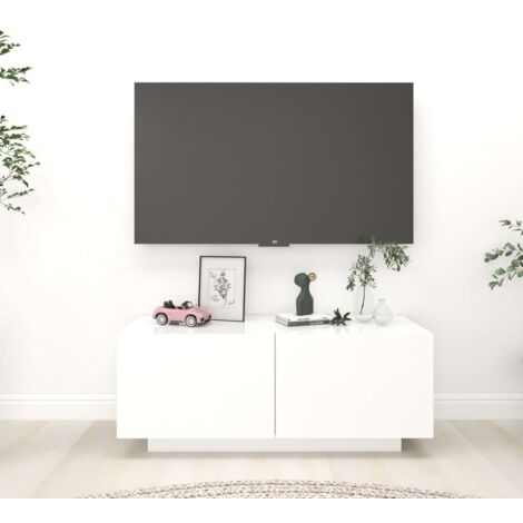 Meuble TV,Banc TV Moderne,Meuble de Rangement Blanc 100x35x40 cm Aggloméré CFW266857