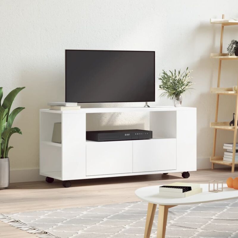 Meuble TV,Banc tv Moderne,Meuble de Rangement blanc 102x34,5x43 cm bois d'ingénierie CFW932198