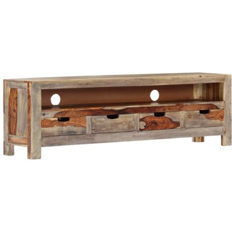 Meuble TV，Banc TV Moderne，Meuble de Rangement Bois massif 130x30x40 cm CFW205115