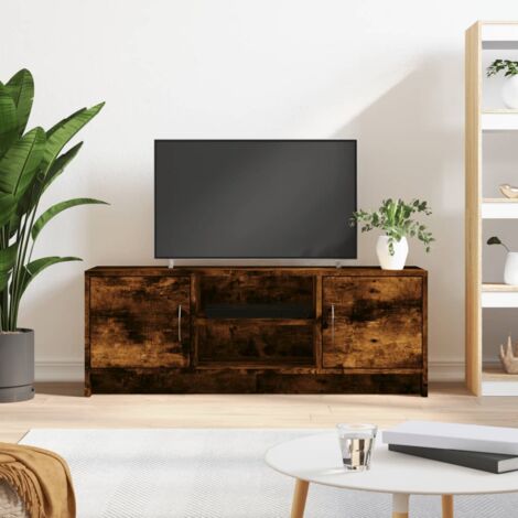 Meuble TV,Banc TV Moderne,Meuble de Rangement chêne fumé 102x30x37,5 cm bois d'ingénierie CFW262993