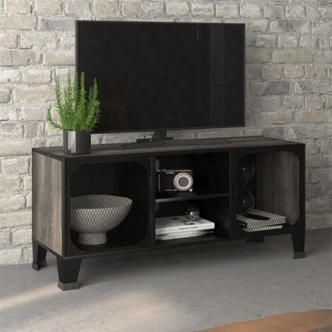 Meuble TV，Banc TV Moderne，Meuble de Rangement Gris 105x36x47 cm Métal et MDF CFW529590