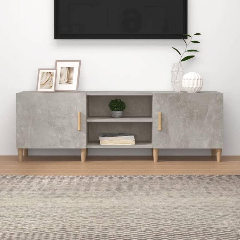 Meuble TV,Banc tv Moderne,Meuble de Rangement Gris béton 150x30x50 cm Bois d'ingénierie CFW988500
